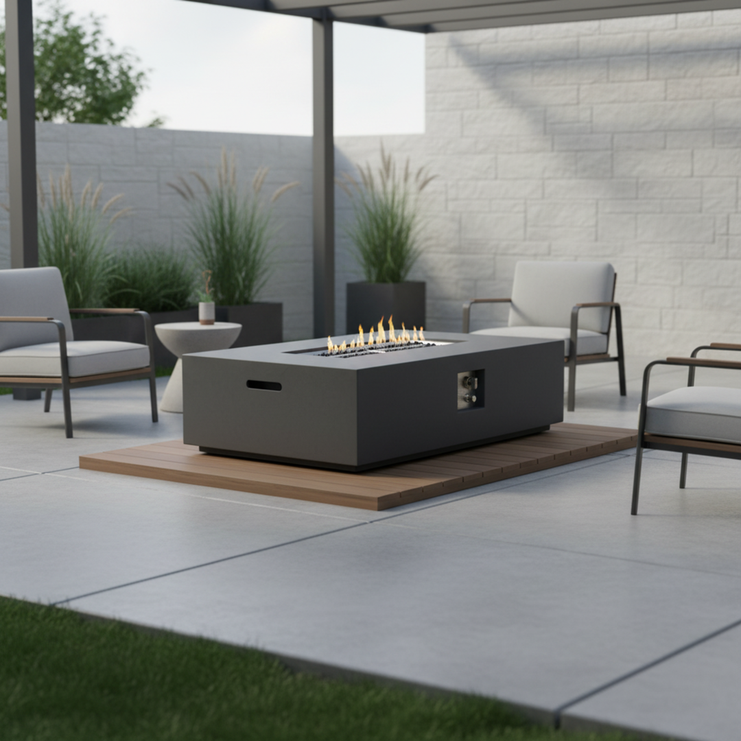 Volon Modern Rectangular Fire Pit Table