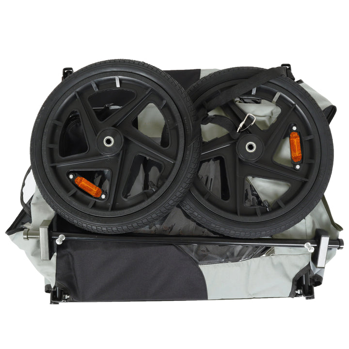 Outdoor Heavy Duty Collapsible Pet Bike Trailer with 16-Inch All-Terrain Wheels