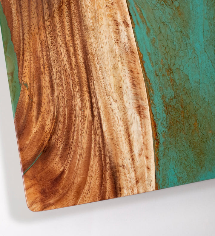 2ft x 4ft Resin & Wood Classic Cornhole Set | Live Edge River Collection