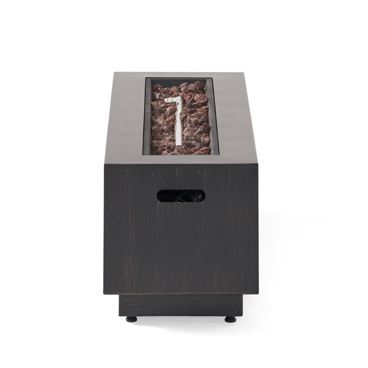 Modern Dark Grey 40' Outdoor Iron Propane Fire Pit