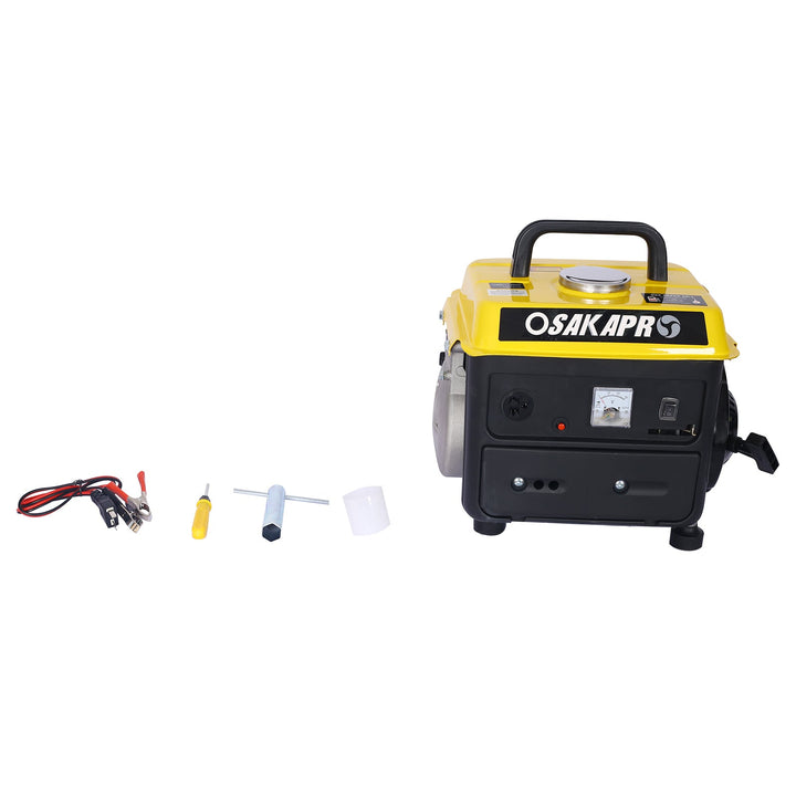 Portable Outdoor Generator Low Noise Gas Powered for Home Use Yellow Steel 14.60x12.20x13.80 Inches