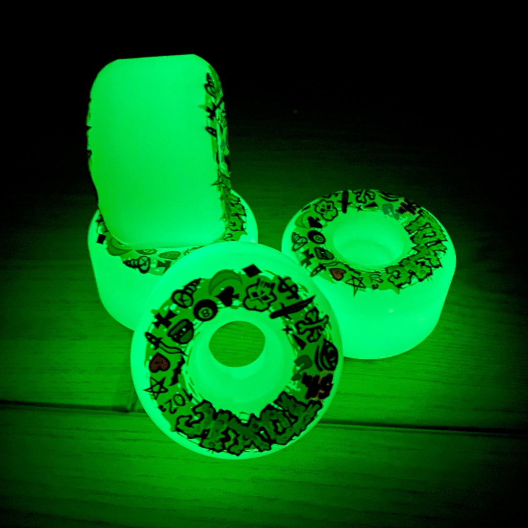Toxic Team Glow-in-the-Dark Skateboard Wheels 54mm