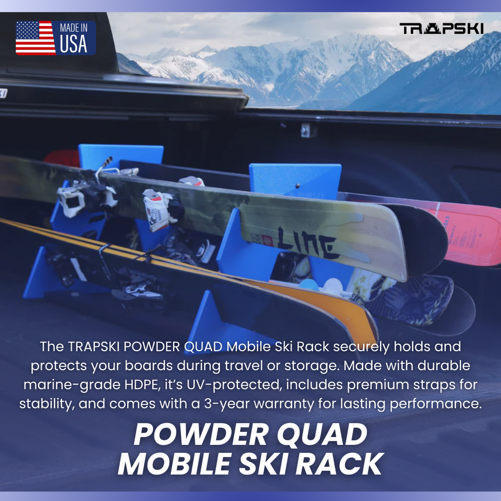 TRAPSKI POWDER QUAD Mobile Ski and Snowboard Rack