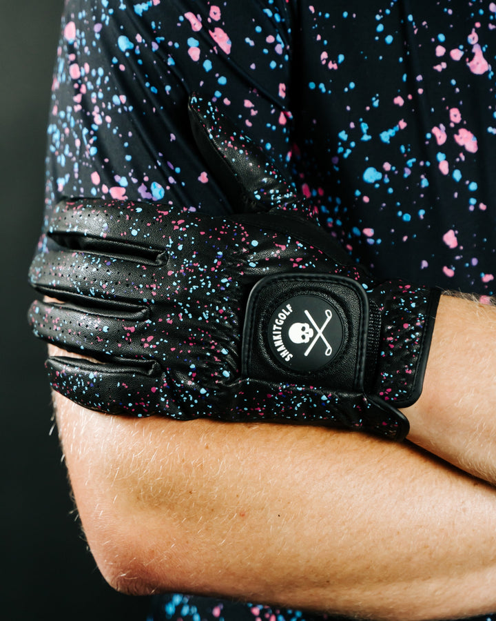 Shank it Golf Paint Splatter Polo Black