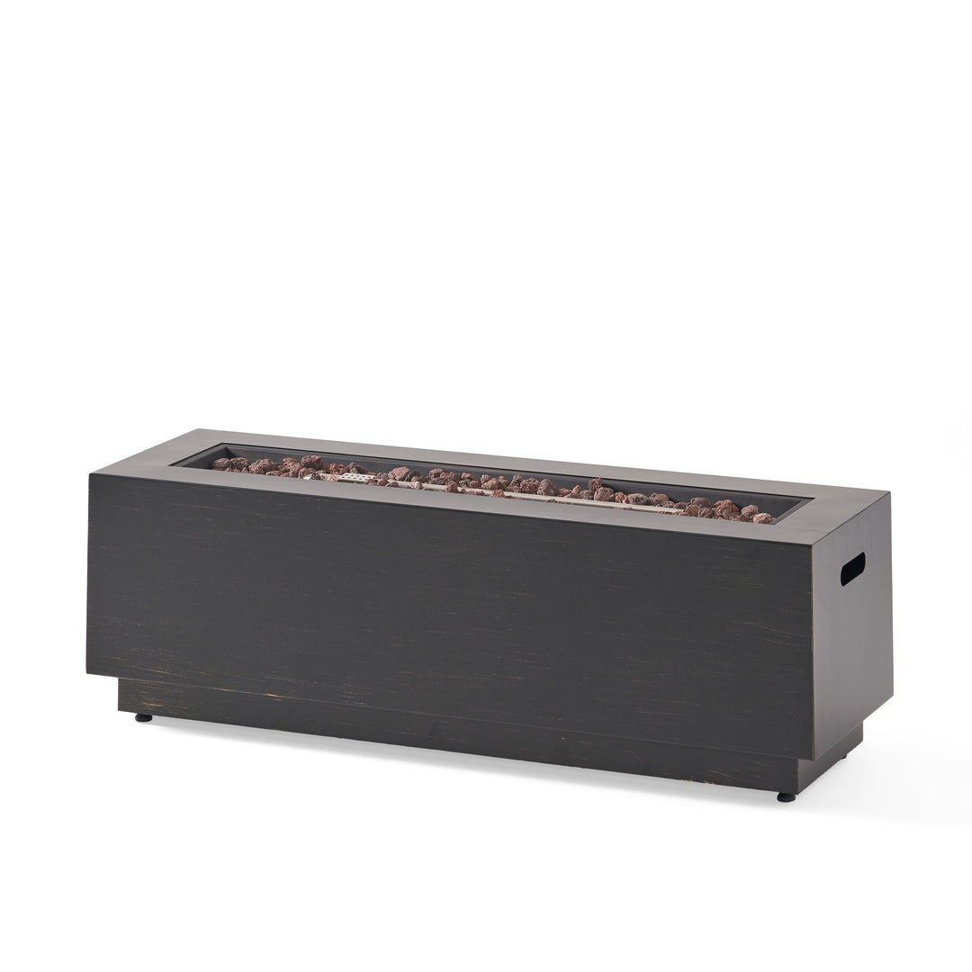 Modern Dark Grey 40' Outdoor Iron Propane Fire Pit