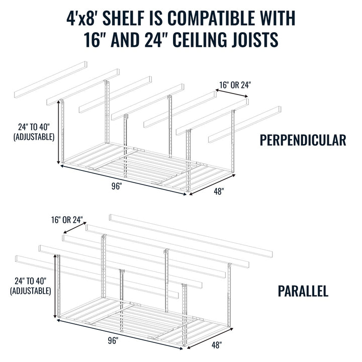 4' x 8' Faber Garage Ceiling Storage Rack