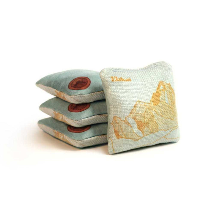 4-in Travel Dual-Sided Cornhole Bags - Mt. Elakai Design
