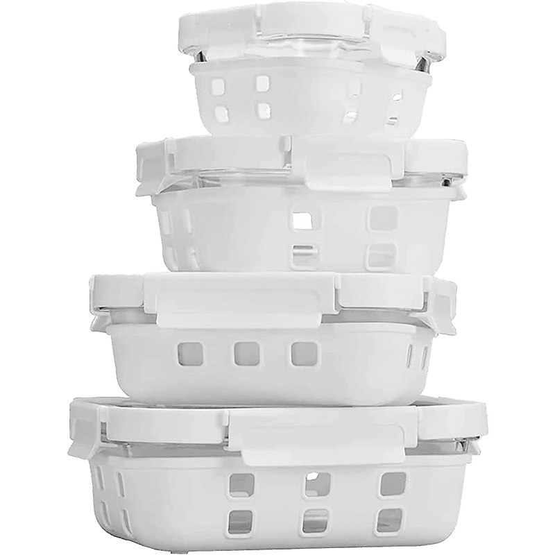 Glass Container w/ Silicone Wrap Set