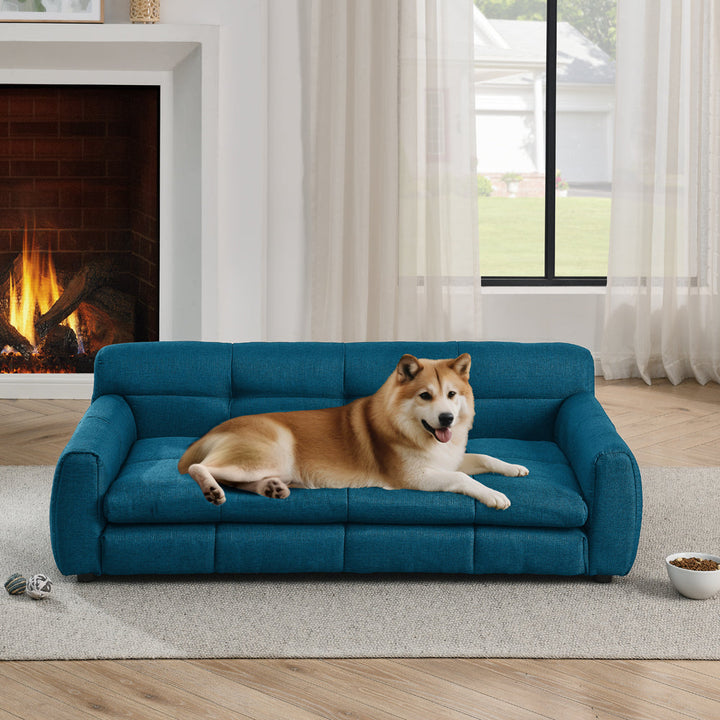 Soft and Comfortable Pet Bed for Big and Oversized Dogs - Dark Blue