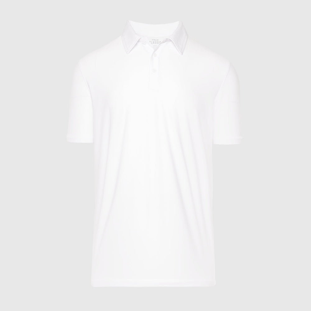 White Short Sleeve Active Polo
