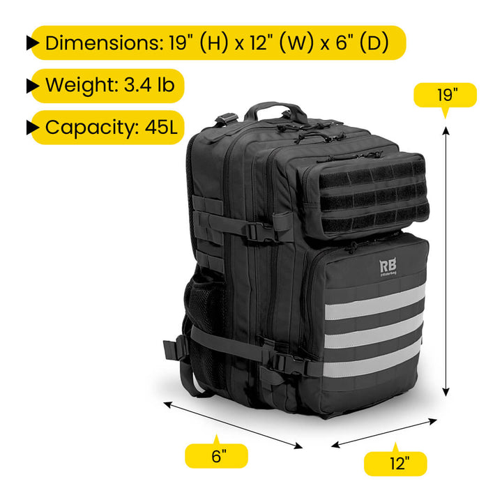 Riderbag Xtreme 45L Tactical Backpack - Black