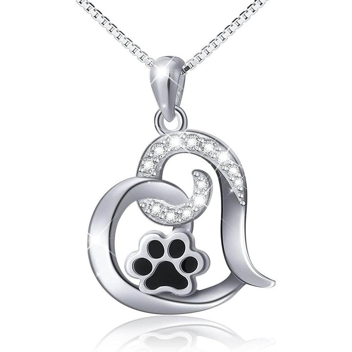 Always in My Heart Paw Print Necklace – Pet Memorial Gift