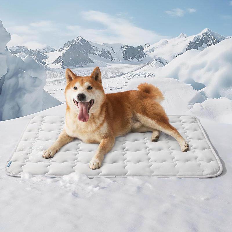 Bedsure Dog Cooling Mat – Washable Summer Crate Pad for Large Dogs Up to 50 lbs , Non-Slip, Portable, QMAX>0.5 Cooling Tech