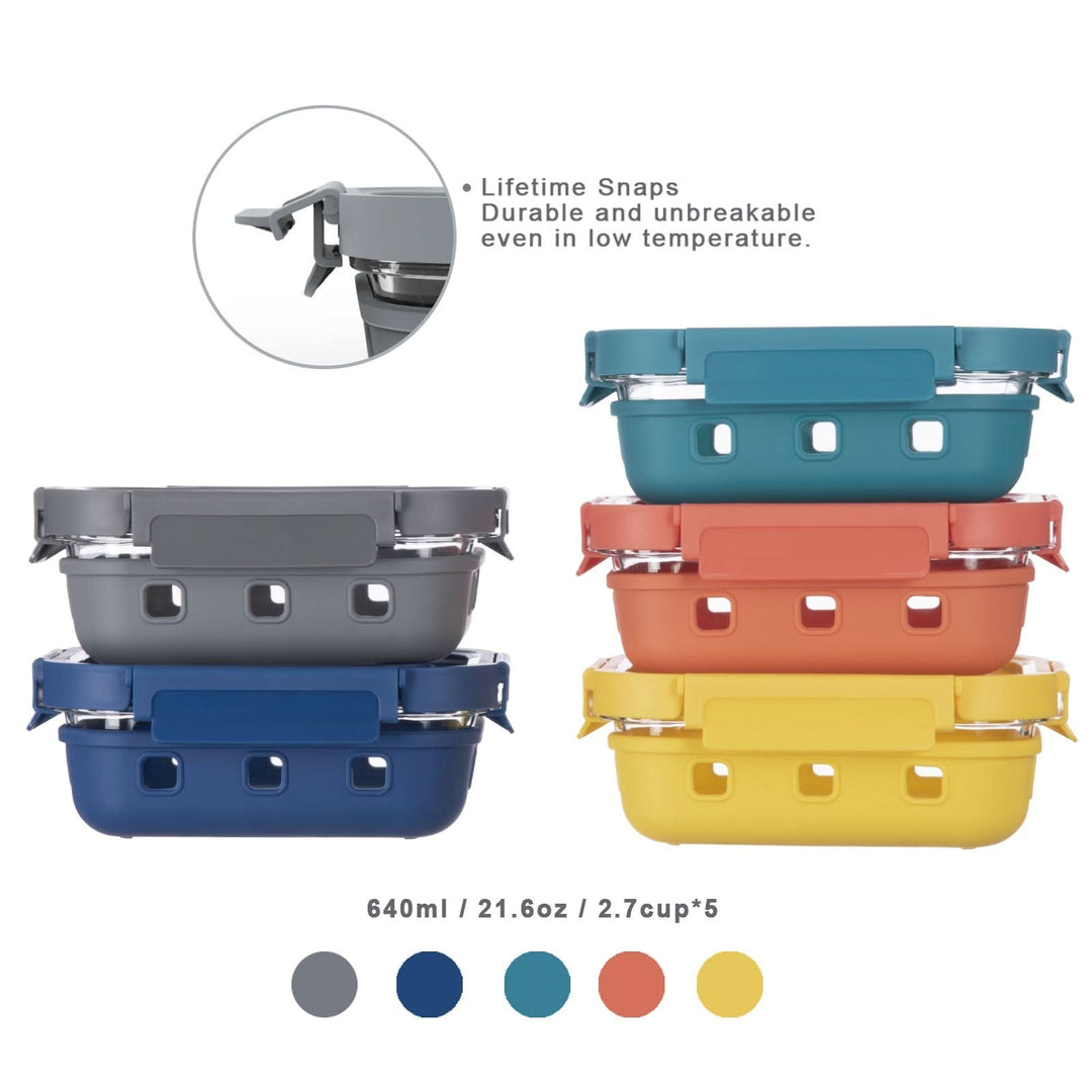 Multicolor Glass Storage Set