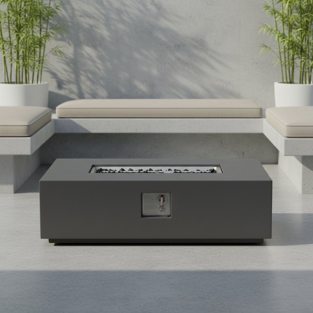 Volon Modern Rectangular Fire Pit Table