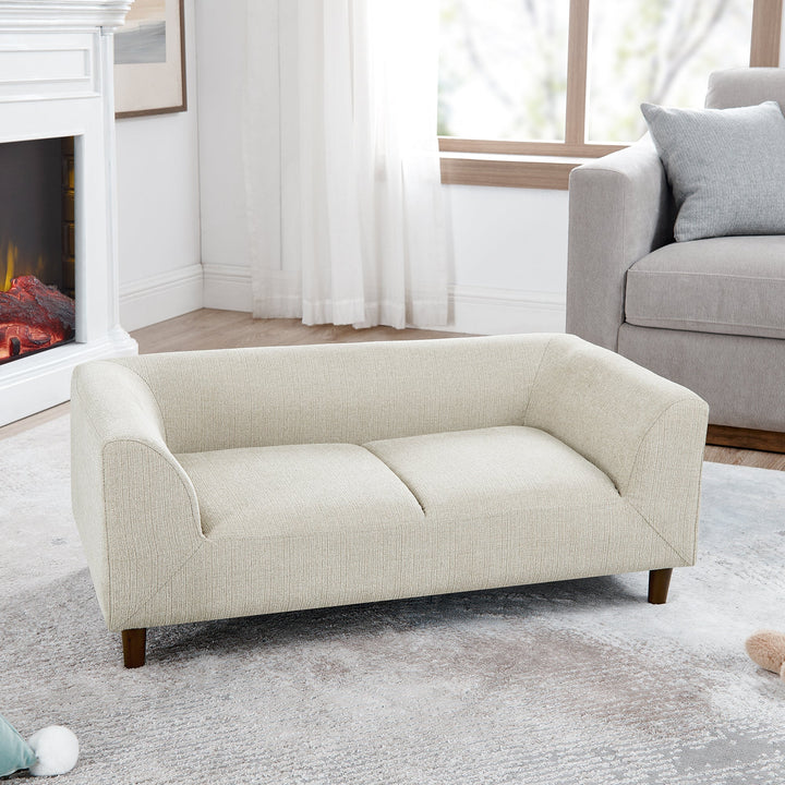 Modern Rectangular Pet Sofa with Backrest and Armrests