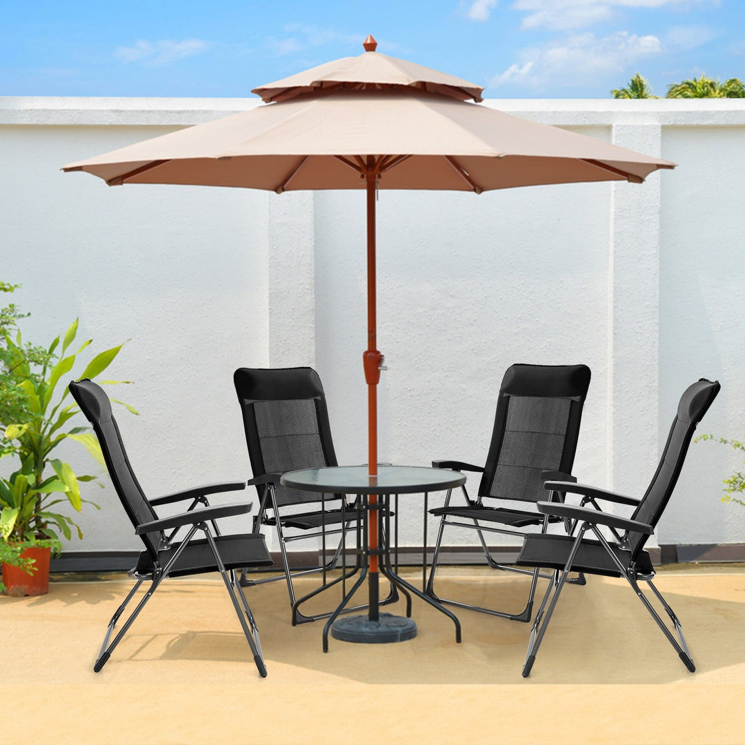 2 Pcs Portable Patio Folding Dining Chairs Setup