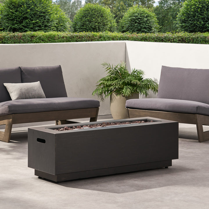 Modern Dark Grey 40' Outdoor Iron Propane Fire Pit