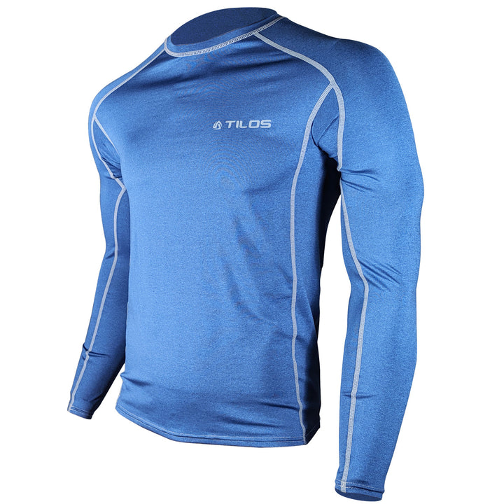 Men's Long Sleeve Rash Guard - Heather Marine