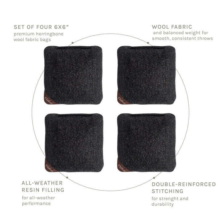 6-in Herringbone Cornhole Bags | Premium All-Weather Collection