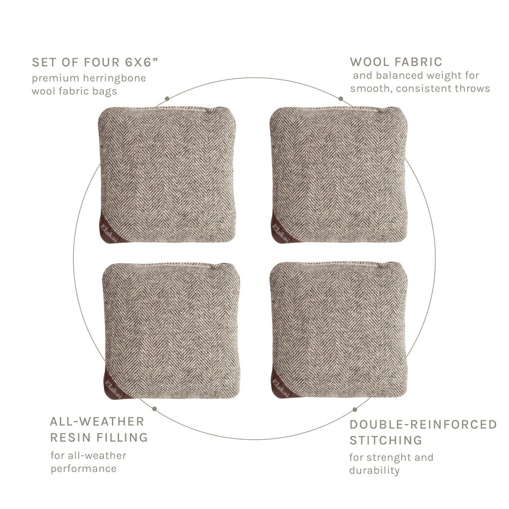 6-in Herringbone Cornhole Bags | Premium All-Weather Collection