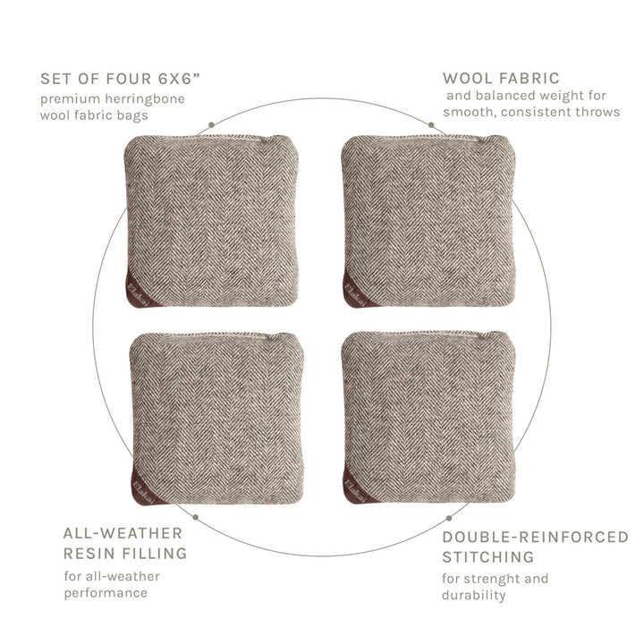 6-in Herringbone Cornhole Bags | Premium All-Weather Collection