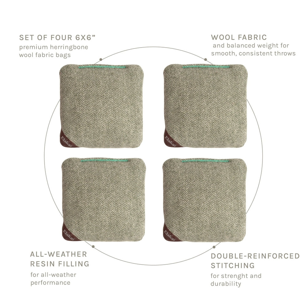 6-in Herringbone Cornhole Bags | Premium All-Weather Collection