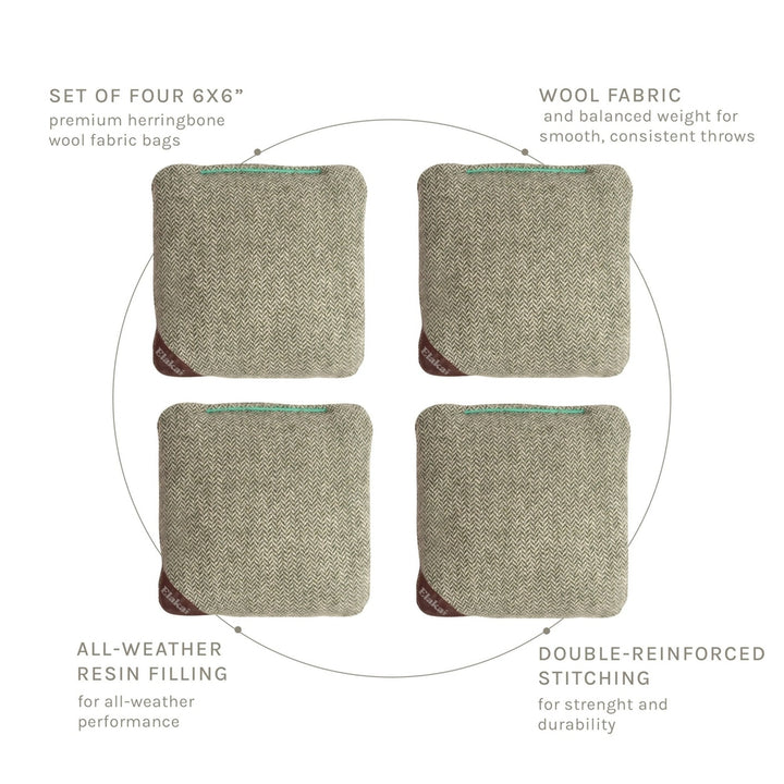 6-in Herringbone Cornhole Bags | Premium All-Weather Collection