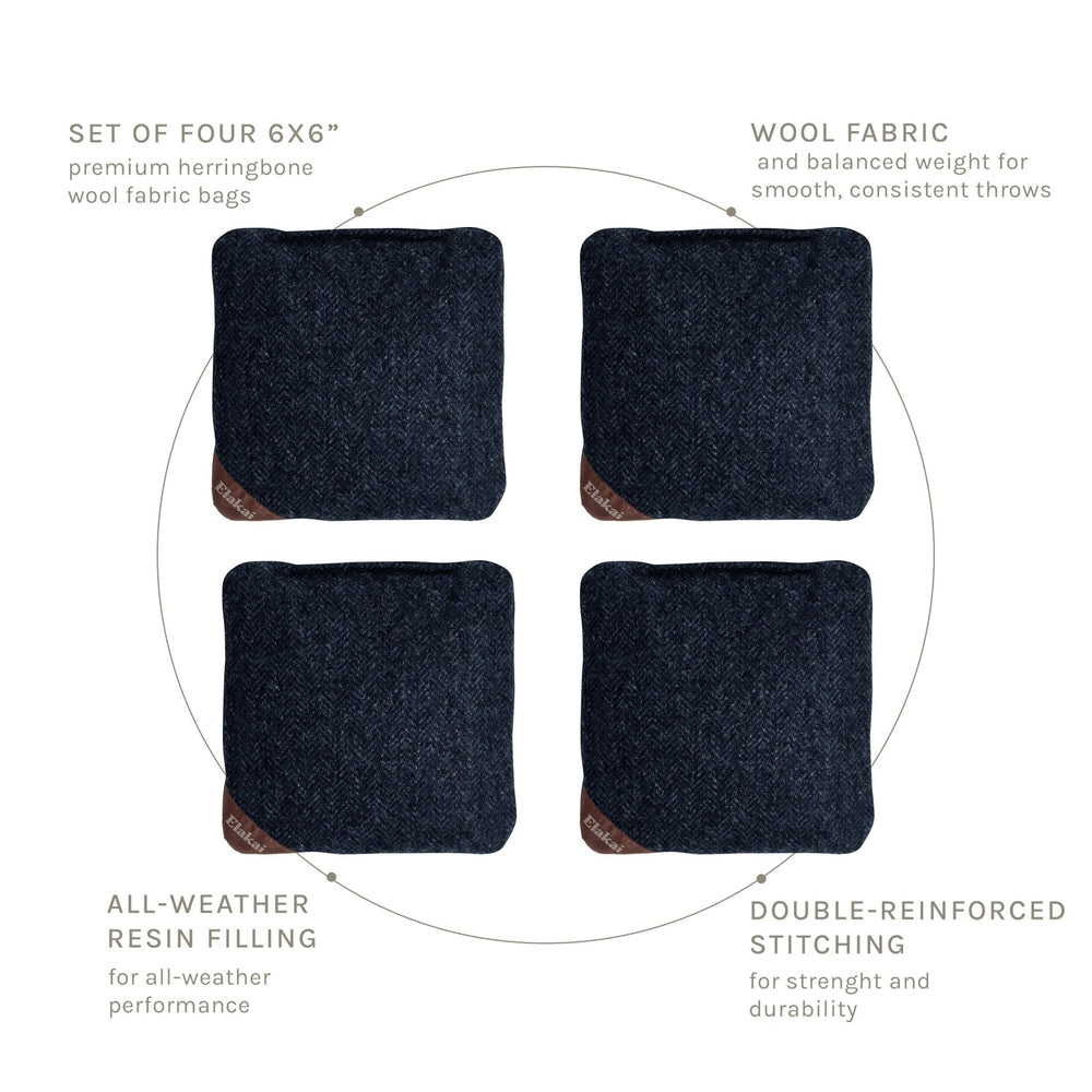 6-in Herringbone Cornhole Bags | Premium All-Weather Collection