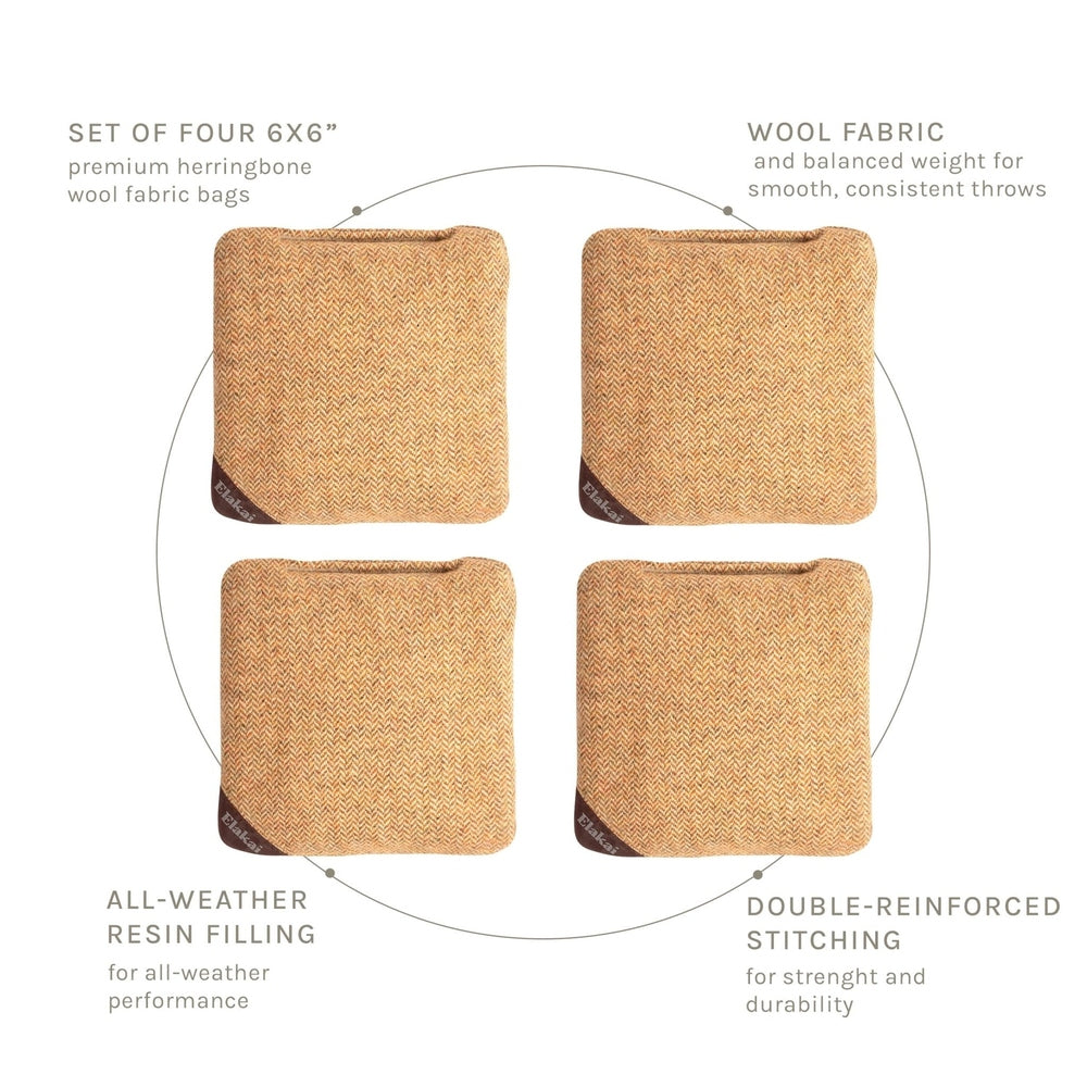 6-in Herringbone Cornhole Bags | Premium All-Weather Collection