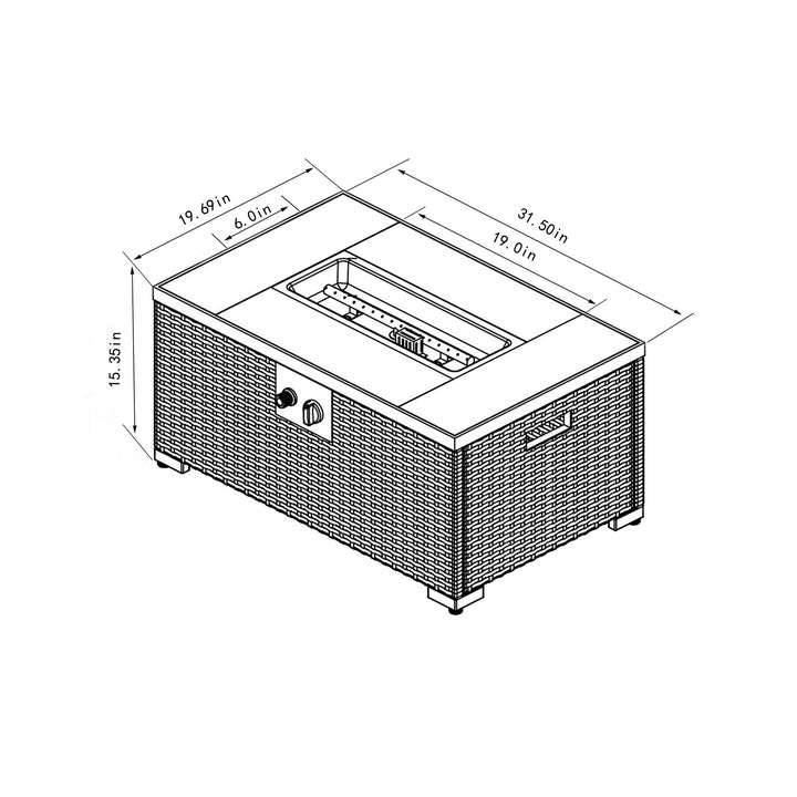 32" Propane Gas Fire Pit Table with Propane Tank Cover - Dark Gray