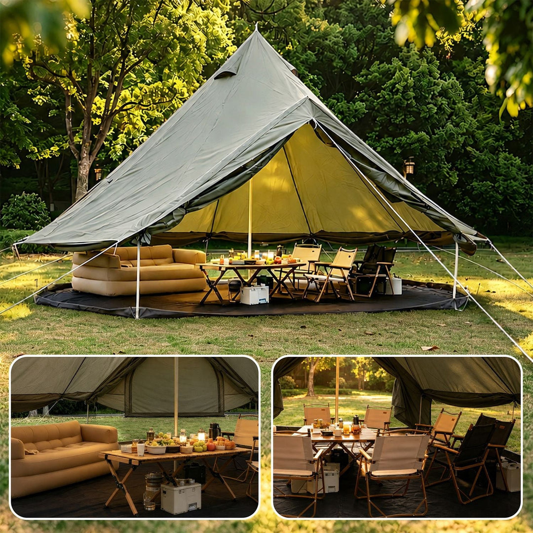 Oxford Bell Tent 13.1FT with Stove Jack for Family Camping