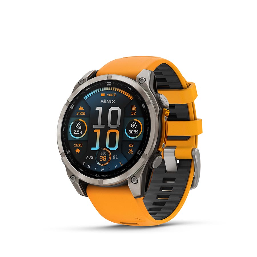 Titanium, Wristband: Orange/ Graphite - Silicone