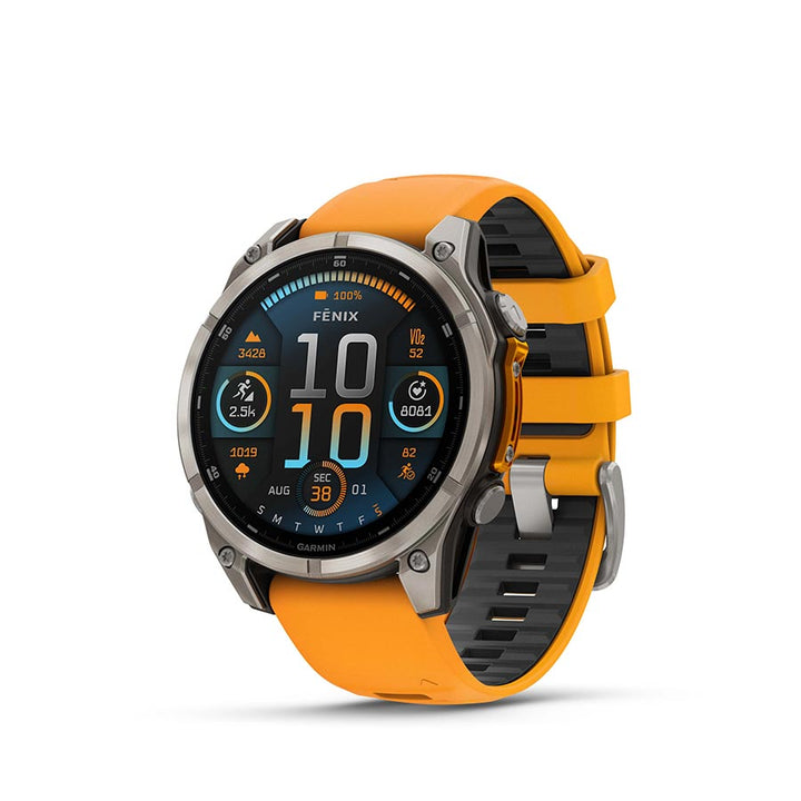 Titanium, Wristband: Orange/ Graphite - Silicone