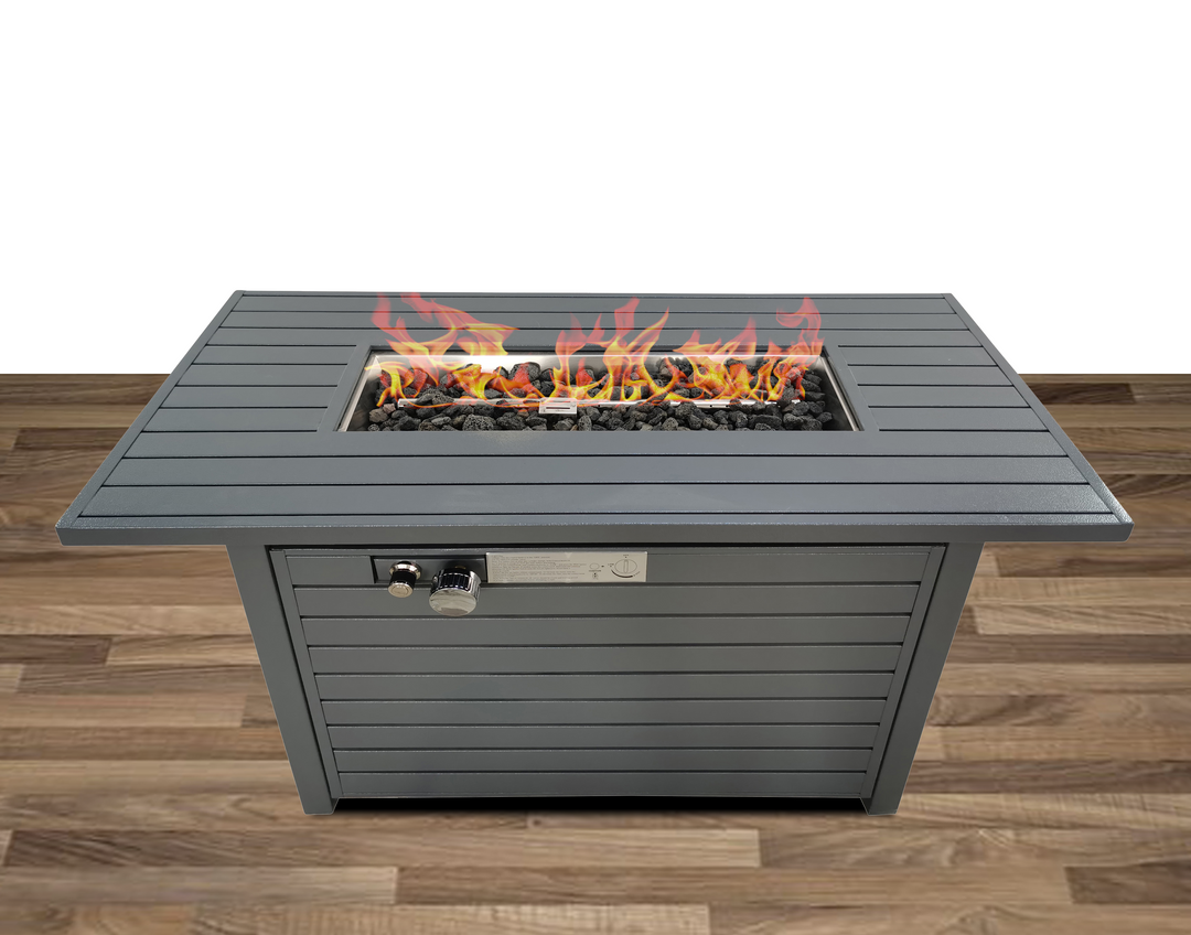 The 50,000 BTU Stainless Steel Fire Pit Table with Lid