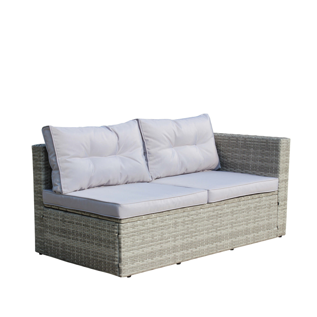 4 Piece Patio Sectional Wicker Rattan Sofa Set