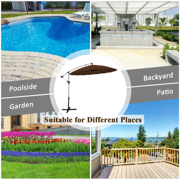 10 Feet Patio Offset Umbrella for Poolside and Garden