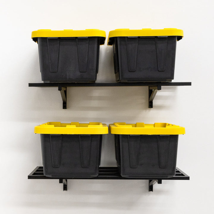 1' x 2' Garage Wall Mount Shelves - 2 Pack | Black