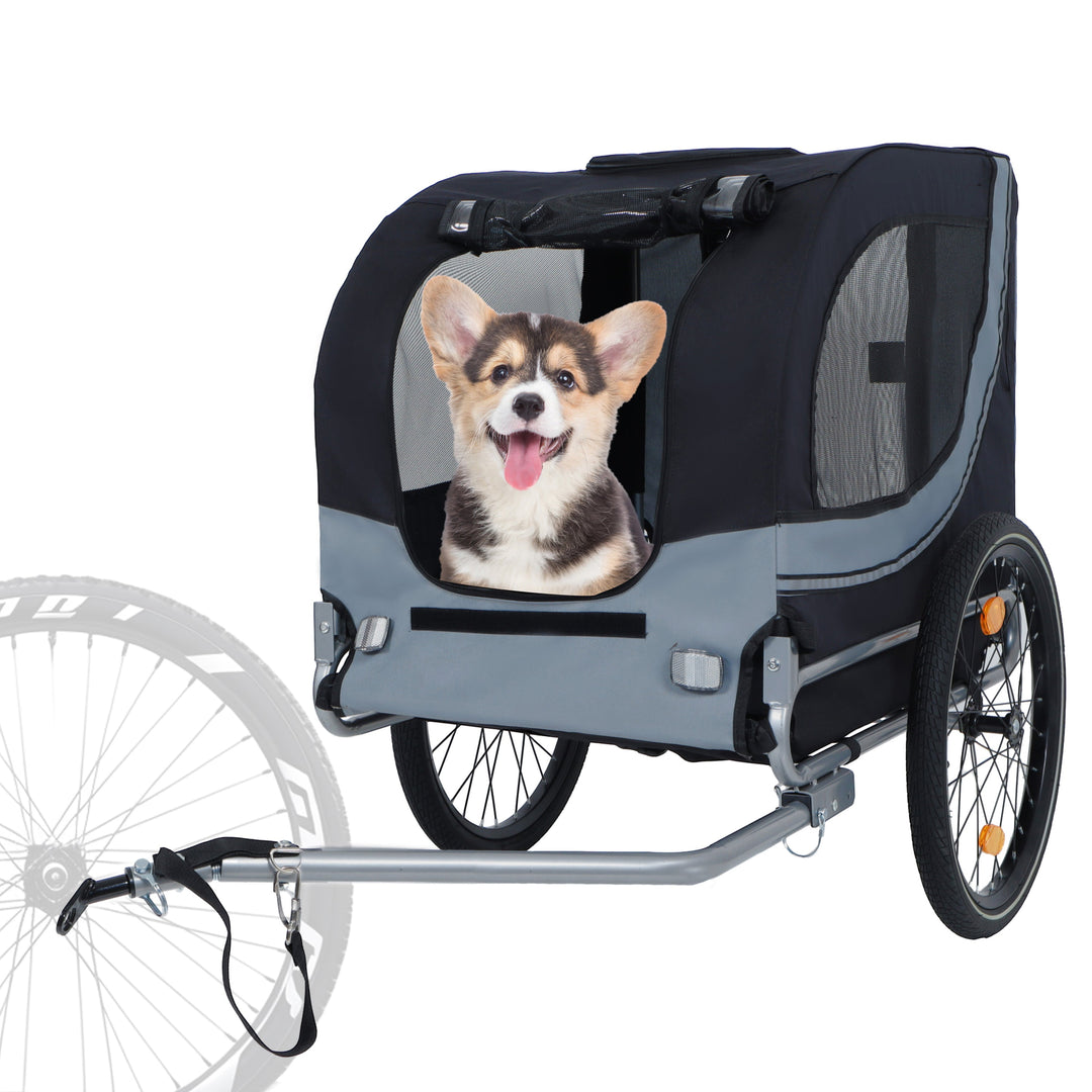 Large Folding Bike Trailer for Dogs – 66LB Capacity All-Terrain Pet Carrier