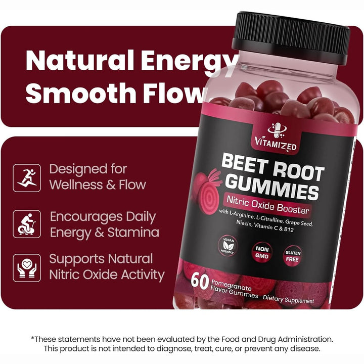 VITAMIZED Beetroot Gummies - Nitric Oxide Supplement