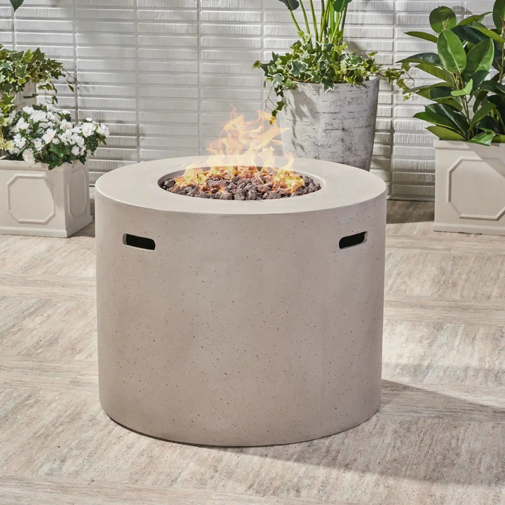 Round Iron Fire Pit With 40,000 Btu