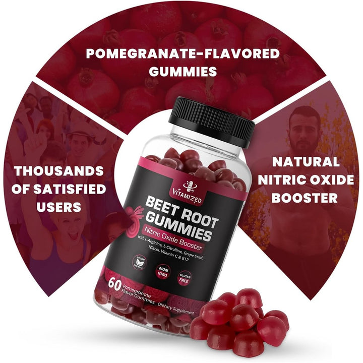 VITAMIZED Beetroot Gummies - Nitric Oxide Supplement