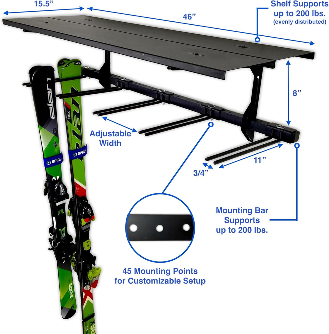 Solitude Ski Storage Rack for 10 Pairs of Skis