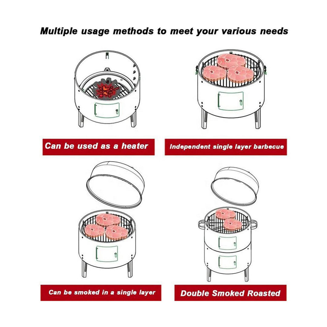 Double-Layer Charcoal Grill Stove for Outdoor Cooking