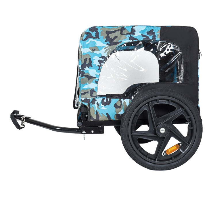 Outdoor Heavy Duty Collapsible Pet Bike Trailer with 16-Inch Wheels