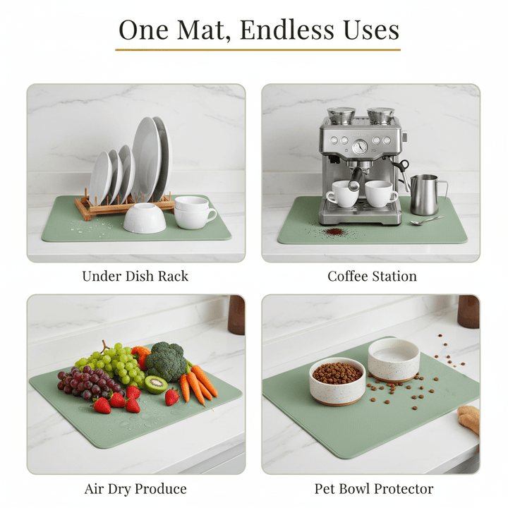 Absorbent Kitchen Dish Drying Mat by Strabella