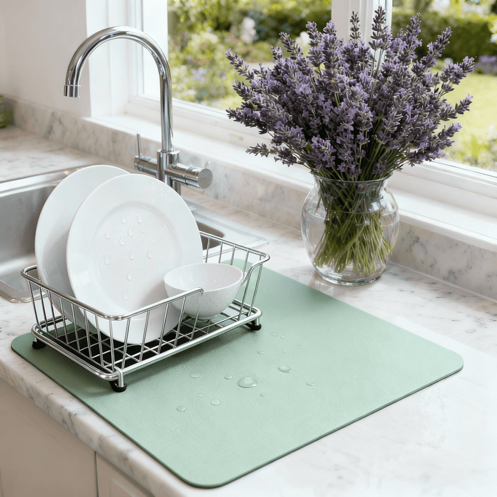 Absorbent Kitchen Dish Drying Mat by Strabella