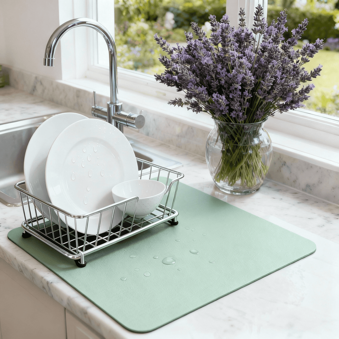 Absorbent Kitchen Dish Drying Mat by Strabella