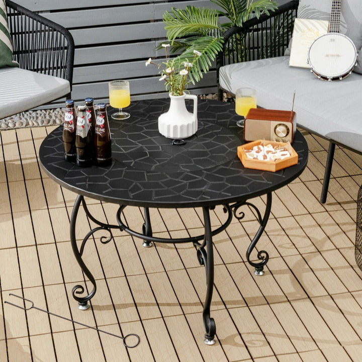 Patio Fire Pit Dining Table with Cooking BBQ Grate