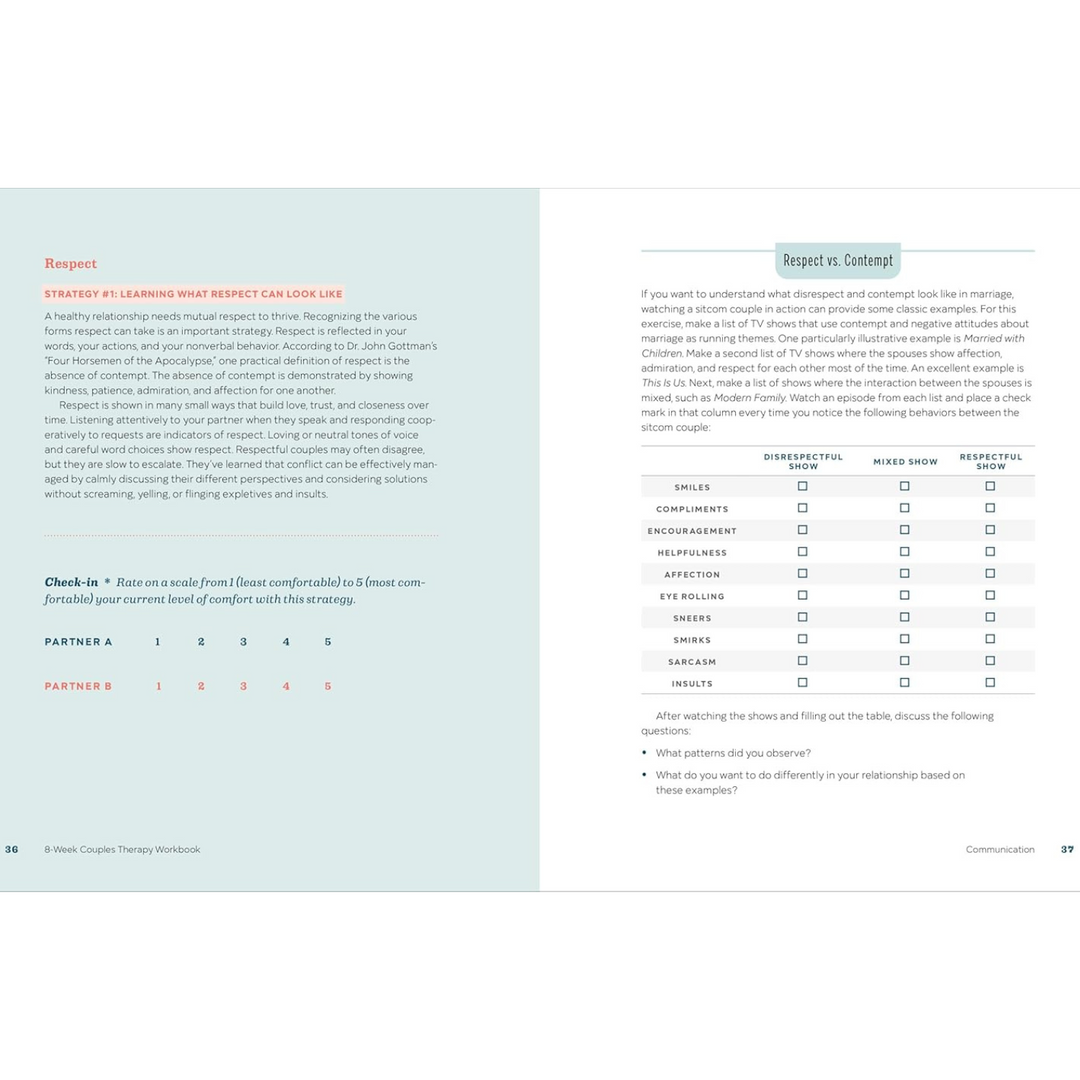 8-Week Couples Therapy Workbook: Essential Strategies to Connect, Improve Communication, and Strengthen Your Relationship Spiral Bound